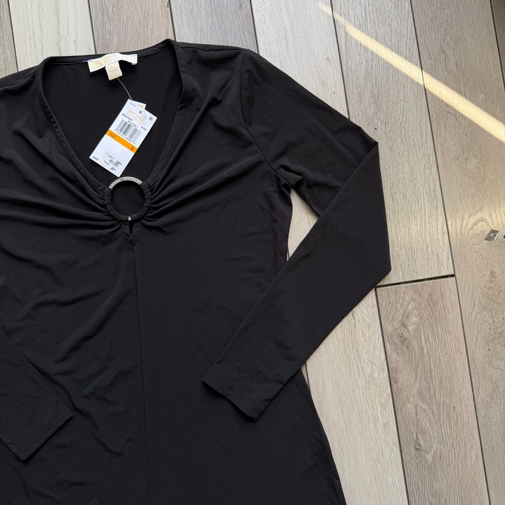 Michael Kors Black Long Sleeve Dress with Ring Detail - Picture 4 of 4